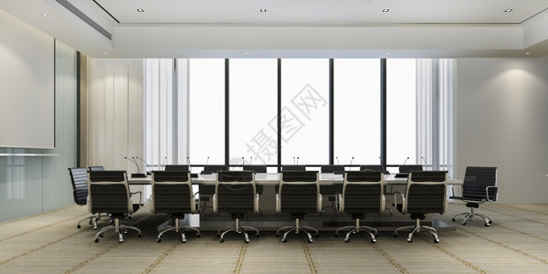 建造现代的3d在高楼办公大上提供商务会议室讨论图片