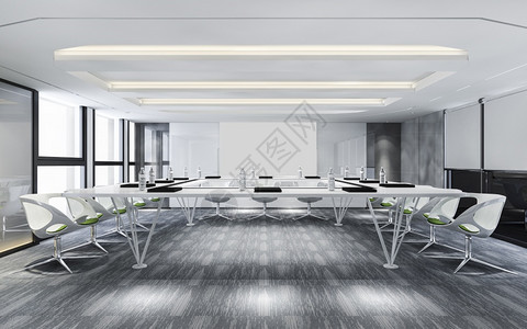 渲染架子桌3d在高楼办公大上提供商务会议室图片