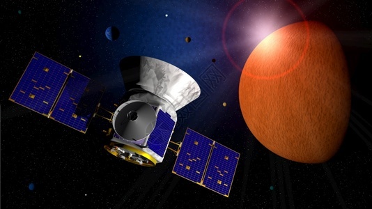 穿越空间探索外行星3D图例的太空望远镜TESS该望远镜通过空间穿梭搜索外行星3D插图渲染飞船天线图片