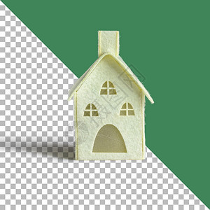 一座独特的圣诞树装饰小型房子被孤立装饰陶瓷制品明亮图片