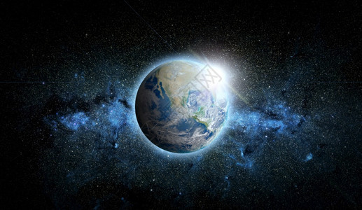 由美国航天局提供的这幅图像元素空间背景上日出的行星地球云看图片