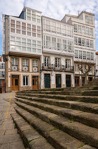 西班牙加利亚ACoruna历史建筑楼梯住宅观光图片