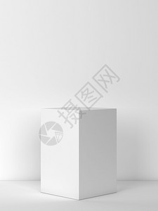盒子白色的以简单讲台为产品展示平的最小场景3d插图作品图片