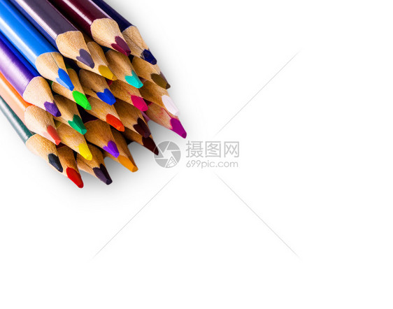 绘画木制的彩色铅笔图片