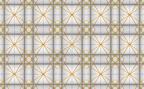3d提供无缝现代金线图案平方瓷砖墙壁设计背景陶瓷制品织物抽象的图片