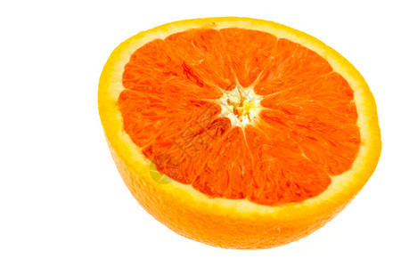 生活太阳甜的在白色背景上被隔离的近距接新鲜的清水者橙子切半图片