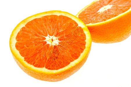 工作室传统的在白色背景上被隔离的清新而近距离的水晶橙营养丰富图片