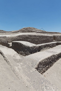 印加神圣Cauachi金字塔秘鲁纳兹卡地区考古遗址老的图片