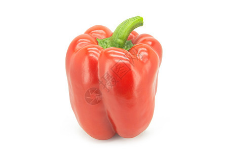 绿色素食主义者红白胡椒甜辣或卡普西姆以白色背景与剪切路径隔离所有的图片