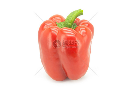 绿色素食主义者红白胡椒甜辣或卡普西姆以白色背景与剪切路径隔离所有的图片