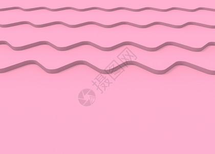 3d制作甜软粉色卷曲波背景面板结构体现代的海浪图片