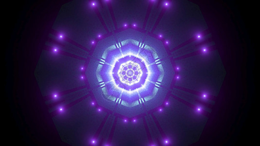 具有几何装饰和以蓝色紫3D颜显示发光点的蓝紫色3d插图几何光化晶体形隧道背景3d插图有几何光化的晶状隧道底面3d插图星几何的宇宙图片