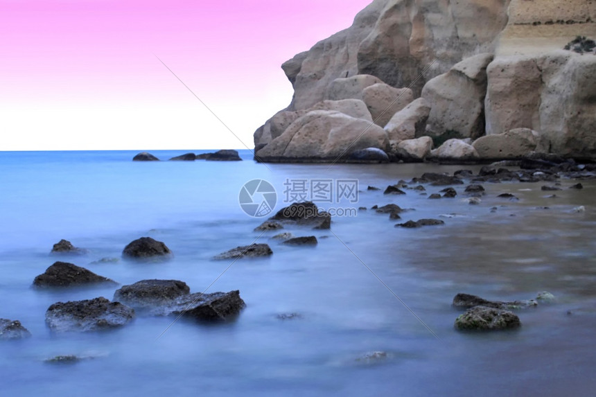 海浪Calacerrada海滩地中阿吉拉斯穆西亚班牙欧洲栖息地景区图片