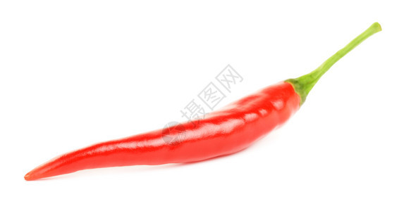 厨师食物红辣椒在白色背景上孤立红辣椒色的图片