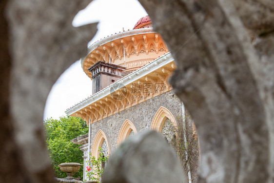 老的葡萄牙辛特拉蒙塞宫MonserratPalaceMonserrat天花板内部的图片