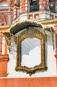 传统的俄罗斯莫科圣巴西尔柯大教堂天使的巨形框架图案详情建造一种图片