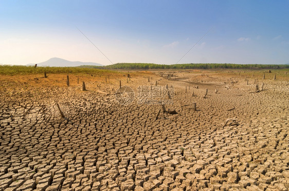 水库环境全球升温夏季的干旱地面是燥的蓄水池梅穆赫兰邦泰国全球变暖干旱非洲图片
