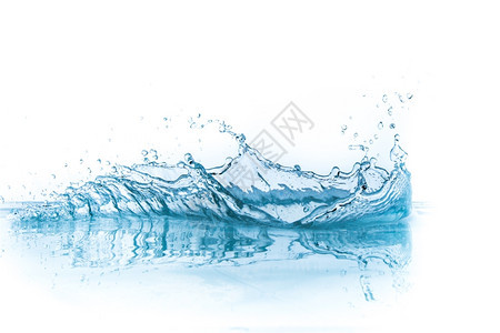 白色背景的孤立水喷洒速度液体雨滴图片