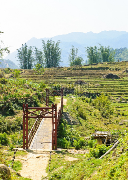 乡村的越南萨帕红桥米山图片