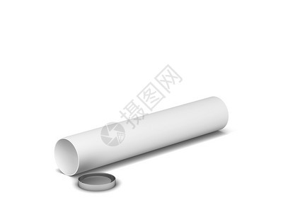 锡白色背景上孤立的空白管式包装模型3d插图覆盖回收图片