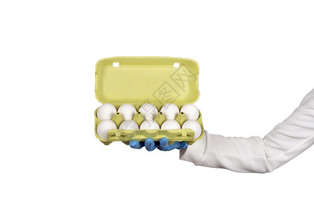 美味的桌子一次手套中的女拿着开盒鸡蛋厨房概念中的卫生复制空间一次手套中的女拿着开盒鸡蛋厨房概念中的卫生热带图片
