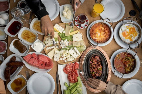 水果饮食小吃餐桌上有美味食物的顶端桌面景色图片