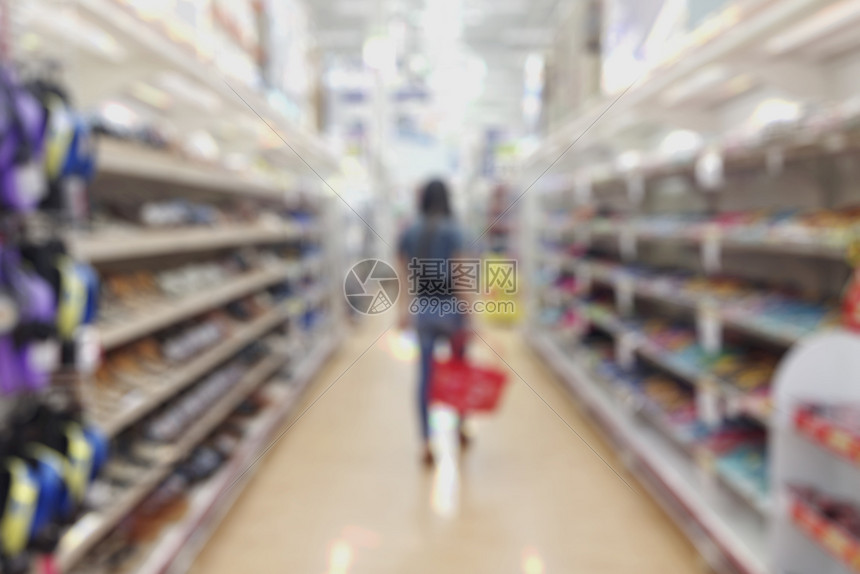 卖商品摘要模糊的超市和购物商场内地零售店背景介绍销售图片