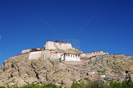 地标修道院古老的著名藏古城堡地印图片