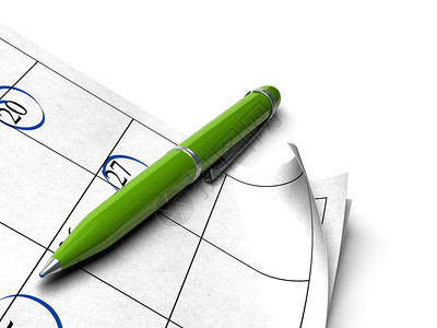 在白背景上的议事日程带有一张绿色球点笔图像用于页面会议程的Agnle管理日记圆珠笔图片