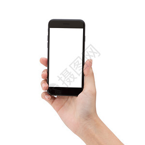 空白的喷射手指将色背景上孤立的电话挂起模拟新智能手机空白屏蔽图片