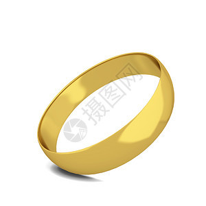 新娘礼物金婚戒指3D插图白色背景孤立于此金子图片