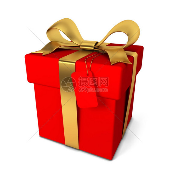 周年纪念日快乐的礼品盒3d插图以白色背景隔离空的图片