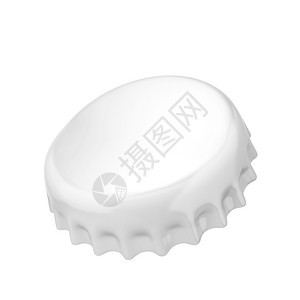 白色背景上孤立的空白瓶盖3d插图酒馆广告液体图片