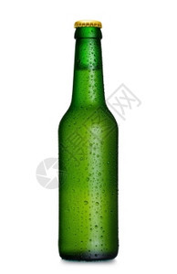 啤酒瓶加水滴阴影德米特罗空白的图片