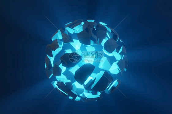 抽烟灰尘球体3d渲染的抽象未来派破坏爆炸球体渲染的抽象未来派破坏爆炸行星图片