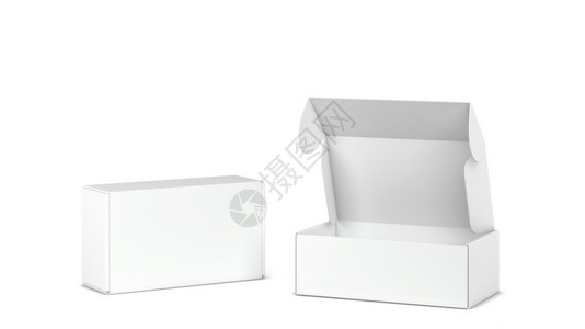 覆盖薄饼包装盒模型3d插图白色背景上孤立的空白袋长方形产品图片