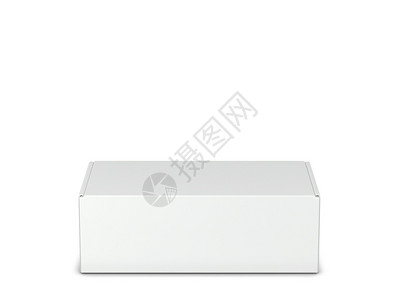 薄饼包装盒模型3d插图白色背景上孤立的空白袋标签产品纸板图片