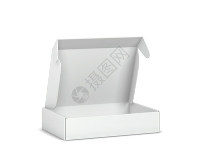 贮存薄饼包装盒模型3d插图白色背景上孤立的空白袋电子邮箱运输图片