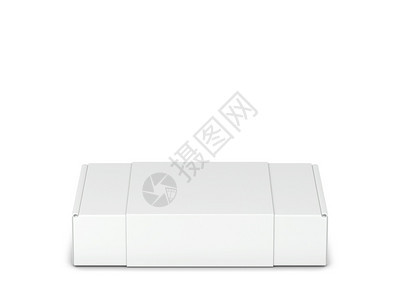 薄饼包装盒模型3d插图白色背景上孤立的空白袋航运纸板商业的图片