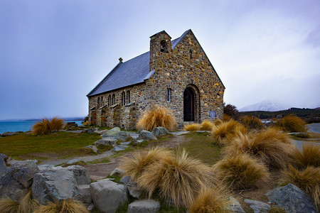 众所周知重要的精神新西兰泽岛南部特卡波湖附近的重要地标和旅行目的公教堂位于新西兰北部Tekapo湖附近图片
