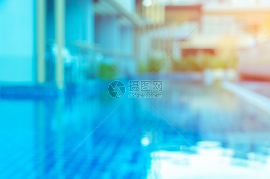 假期户外游泳池背景的抽象模糊图缩略现代的露台图片