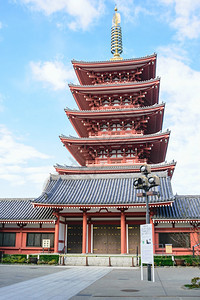 禅建筑学门在日本一个明的美丽浅草寺庙图片