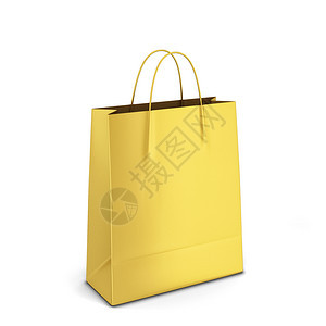 市场时尚白色背景上孤立的空白购物袋模型3d插图购物狂图片