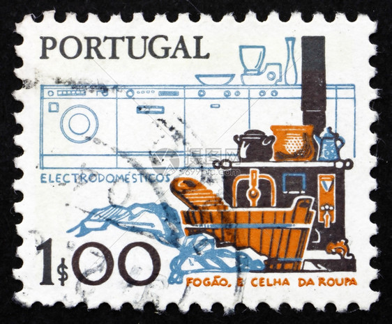航运收藏葡萄牙大约1978年一张印在葡萄牙的邮票显示大约年的家庭旧和新集邮图片