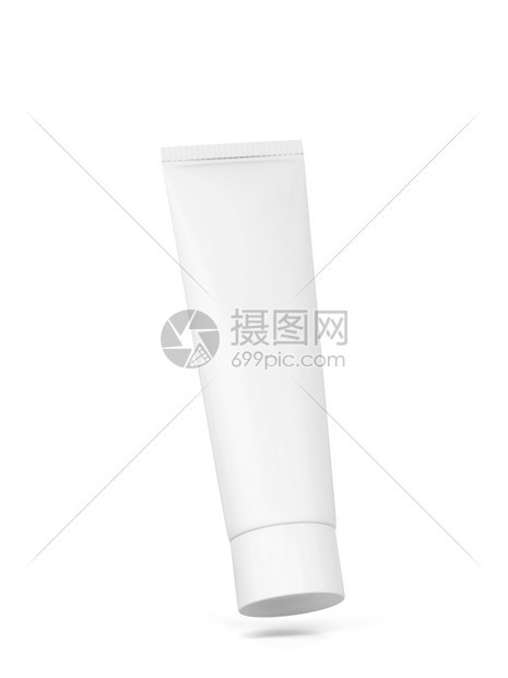 商品白色背景上孤立的空白化妆品管包装模型3d插图Name药店管子图片
