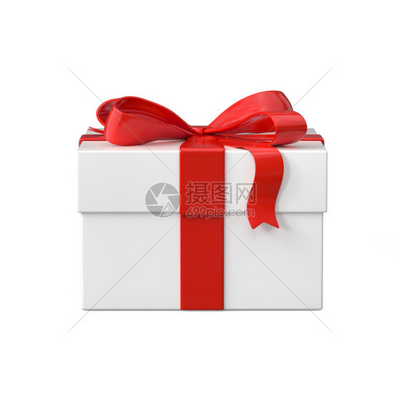 纸在白色背景上孤立的礼品盒3d插图白色的情人节图片