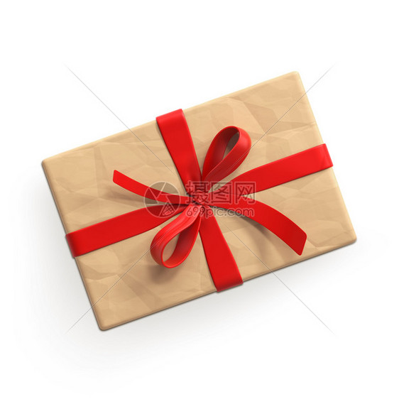 在白色背景上孤立的礼品盒3d插图情人节空白的纸图片
