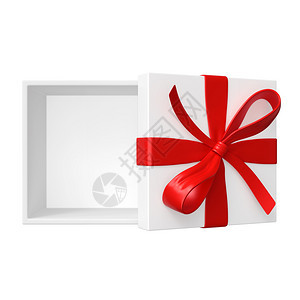 喜庆的在白色背景上孤立的礼品盒3d插图弓假期图片