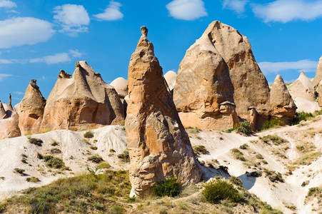 山类似于土耳其卡帕多西亚的骆驼砂岩石土耳其卡帕多西亚的骆驼岩老橙图片