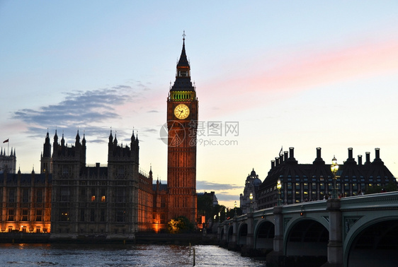 夜晚历史的联合王国议会伦敦旅行图片